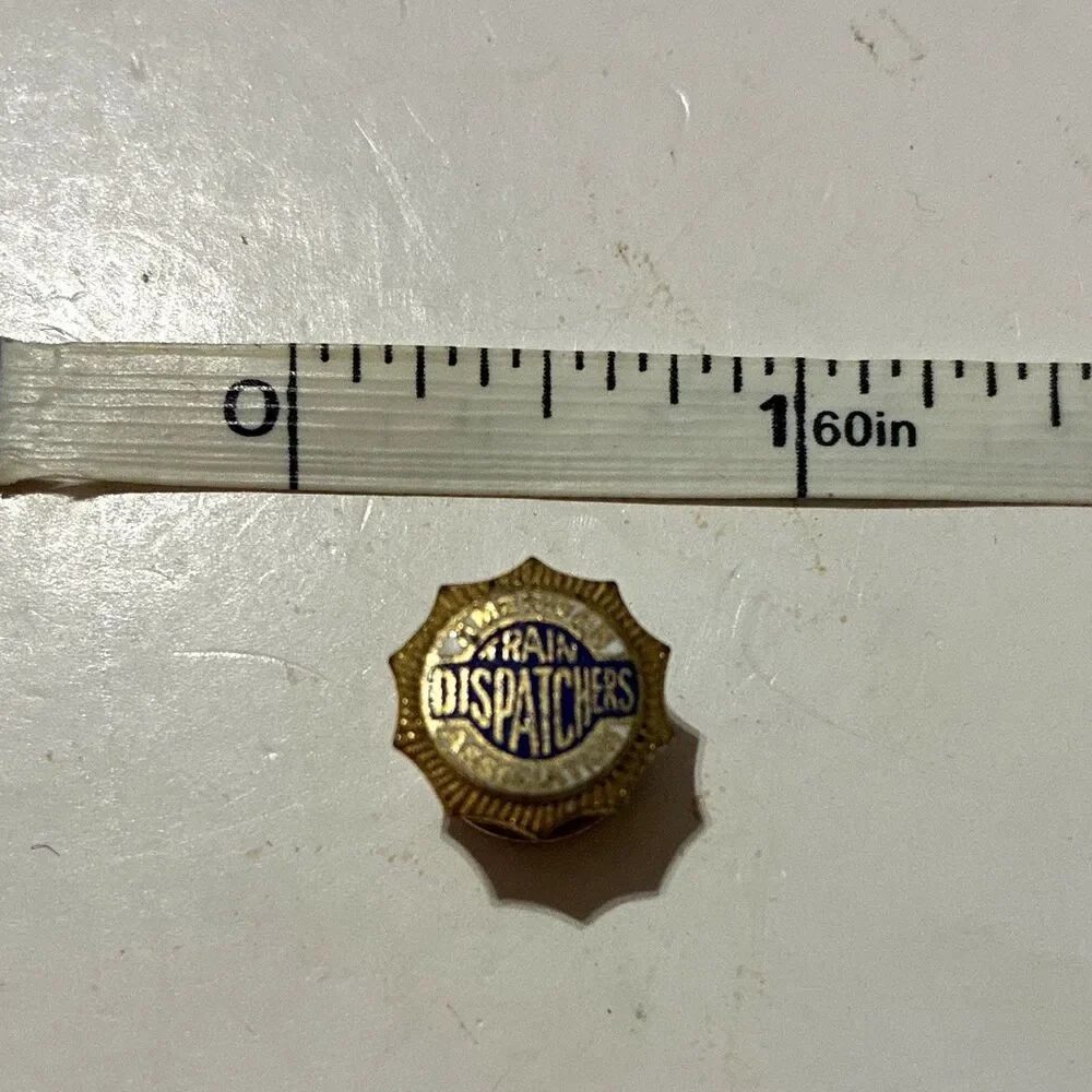 Vintage American Train Dispatchers Association ATDA Lapel Pin Green Duck Co Rail